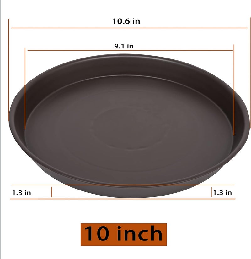 Angde Plant Saucer 10 Inch, 6 Pack of 10 inch Plant Tray, Heavy Duty Plastic Plant Saucers for Indoors Round, Plant Water Tray, Pot Trays Saucers for Planter 10-13" (Chocolate Brown) - Image 3